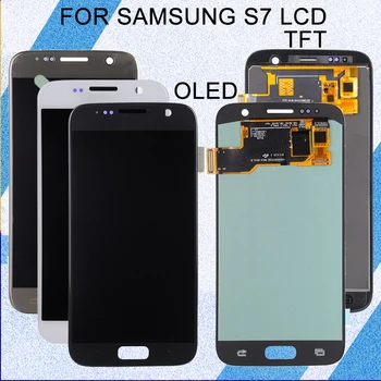 Catteny 5.1 palčni S7 Lcd G930F Zaslon Za Samsung Galaxy G930 Lcd Z zaslon občutljiv na Dotik Steklo Zaslona Računalnike Skupščine G930 Zaslon