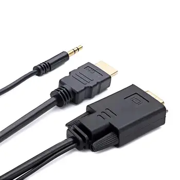 VGA dapter Kabel 1080P Avdio TV AV HDTV Video Pretvornik Kabel Priključek z 3.5 mm Audio Napajanje USB za Računalnik Prenosnik