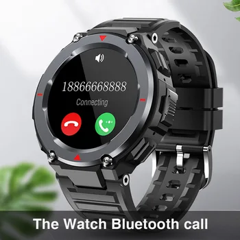 S-25 Pametno Gledati Moške Bluetooth Klic Predvajanje Glasbe Nepremočljiva Multi-Mode Sport Prostem Smartwatch za Android IOS Slišati utripa