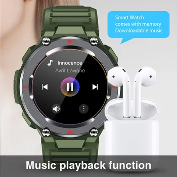 S-25 Pametno Gledati Moške Bluetooth Klic Predvajanje Glasbe Nepremočljiva Multi-Mode Sport Prostem Smartwatch za Android IOS Slišati utripa