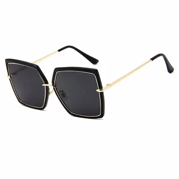 2020 Nov Modni Prevelik sončna Očala Ženske blagovne Znamke Oblikovalec Zlitine Ženska sončna Očala Velik Okvir Gradient Ženski Oculos UV400