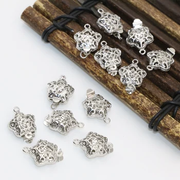 10pcs votlih star oblike, srebrne barve zapirali kljuke 12 mm, primerna za ogrlico&zapestnica verige diy nakit ugotovitve pribor B2851