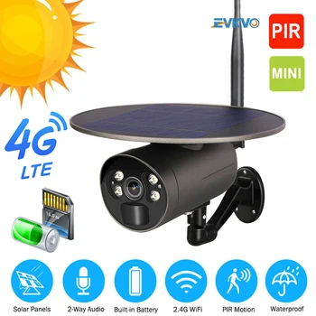 EVKVO 2MP 4G Sončne Kamere IP Full Metal Zunanja IP66 PIR Video Nadzor, Kamere, Baterija izpraznjena dvosmerni Interkom CCTV Kamera