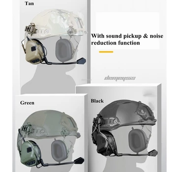 Fotografiranje Usposabljanje Slušalke Hrupa Preklic Slušalke Vojaške Lov Airsoft Slušalke s Hitro Čelado Železniškega Adapter