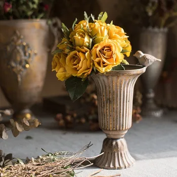 Klasične Ognjeni Cvet Vazo Cvet Cvet Pot Retro Kovanega Železa Cvetlični Aranžma Zlata Sveča Vaza Dekoracijo Doma