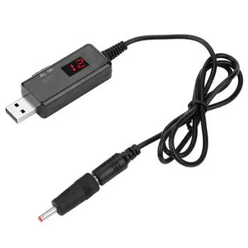 USB DC Boost Converter Kabel 5V, da 9V 12V Nastavljiv Volt Prikaz Napetosti Pretvorni Kabel z DC Regulator Preklopi Led Q8T1