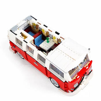 Tehnika Serije 10220 1354pcs tehnologije serije Volkswagen T1, avtodom avto modeliranje gradbenih blokov igrače