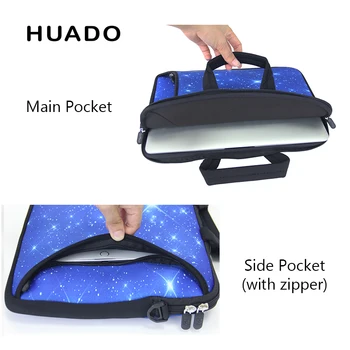 Modra zvezdnato nebo laptop torbe 15.6 17.3 messenger moški ženske torba za prenosnik 13