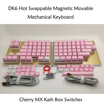 DIY DK6 Hot Swappable Magnetni Premično Makro Tipke Češnja MX Kaih Polje, Stikala, Krmilniki RGB Mehanska Tipkovnica Igralec
