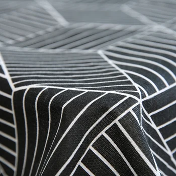 50*150 cm Natisnjeni Črno-beli bombaž in lan tkanine za DIY kavč zavese prtom doma dekor bombažno Krpo Materiala