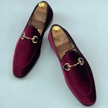 Nov Prihod Moda Antilop Usnja Moške Obleko Loafers Čevlji Classic Vintage Stilsko Poročni Čevlji za Moške Zapato De Hombre HB210
