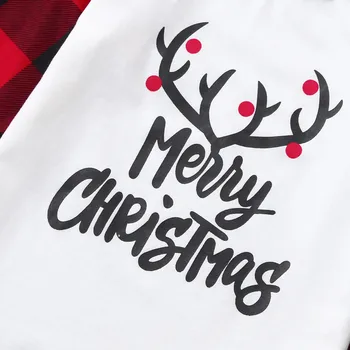 Vesel Božič 2020 Pižamo Določa Moških, Žensk, Otrok, Dojenček Jelena Rdeča Črna Kariran Družino Ujemanje Božič Sleepwear Hlače Nastavite пижама #5B