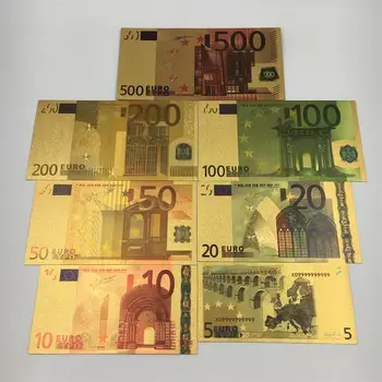 10pcs/veliko, milijon evrov za evropske sanje 24K gold bankovec iz visoko kakovostnega materiala, plastike za zbiranje in darila