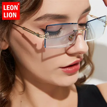 LEONLION Visoke Kakovosti Rimless sončna Očala Ženske Kvadratnih sončna Očala Ženske Luksuzne blagovne Znamke sončna Očala za Moške Oculos De Sol Feminino