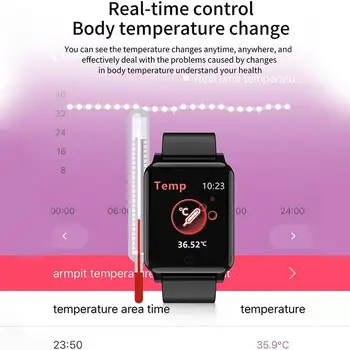 Multi-funkcijski Ženske Moški Pametne Ure Telesne Temperature, Spremljanje Fitnes Zapestnica IP68 Vodotesen Smartwatch Dolg Čas Pripravljenosti