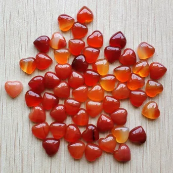 Debelo 50pcs/veliko Moda vroče prodati kakovostno naravno rdeča oniks srce oblika cab cabochons kroglice za nakit, zaradi česar 10 mm brezplačno