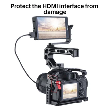 UURig R068 Kamera, HDMI Kabla Sponko za Sony R068 A72/A73 Fotoaparat Kletko 12 MM Nastavljiva HDMI Vmesnik, Kabel Posnetek Gori Dodatki