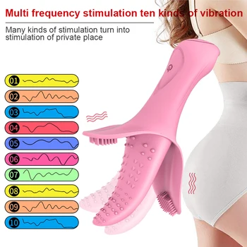 Vagina Lizanje VibratorFor Ženske G spot Stimulator za ponovno Polnjenje Jezika Dildo Masaža 10 Hitrosti Klitoris Vibrator Adult Sex Igrače