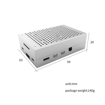 Kovinski kovček za Raspberry Pi 4 Model B s Aluminija sklop hladilnega telesa in 4010 ljubitelj Visoke Kakovosti Lupini