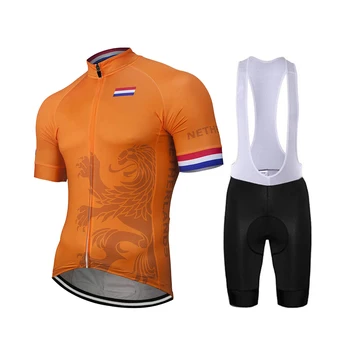 Nizozemska Oranžna Kolesarski Dres Komplet Holland Kolesarska Oblačila Kolesarska Hlače Cestno Kolo bo Ustrezala MTB Obrabe Fietskleding Wielerkleding