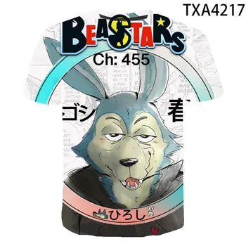 2020 Novo Beastars Risank Anime Majica 3D Volk Živali Natisnjeni Moški Ženske Otroci Tee Poletje Fant Dekle Otroci Vrhovi Kul Tees