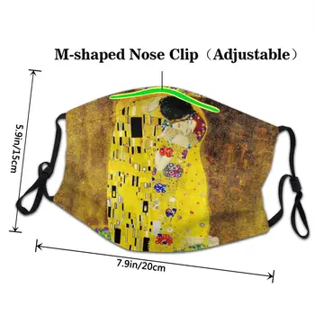 Poljub Gustav Klimt, Ki Jih Nastavljiv Masko Unisex Liebespaar Slikarstvo Dustproof Zaščitni Pokrov Respirator Usta Žarilna