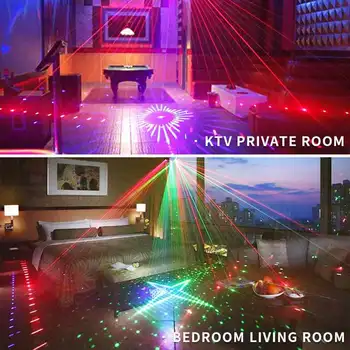 Disco Strobe Projektor Luči DMX 9 Oči Lasersko Projekcijo Lučka za Glasovni Nadzor Razsvetljave z Daljinskim upravljalnikom za DJ KTV Klub Fazi Bar Stranka