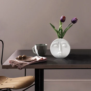 Sodobno Keramično Čisto Bela Vaza Okraske Ustvarjalne Cvet Vazo Dnevna Soba Dekoracijo Desk Obrti Doma Pohištvo Art Dekor Vaza
