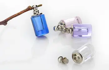 100 kozarcev Geometrijske Kristalno steber Tehtnica Obesek miniaturni prazne steklenice, ki želijo VIJAK top parfum olje, steklenica ime na Riž umetnosti