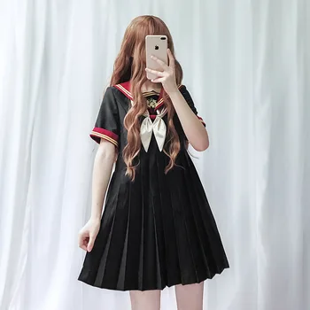 TAKO LUŠTNA Punca uiform lolita obleko nabrano krilo ženske cosplay študent kostume čajanka