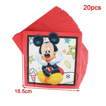 81Pcs Razpoložljivi Namizna Rdeča Tema Mickey Mouse Otroci Rojstni dan Papir, Tablice+Pokal+Napkin+Sladkarije Darilne Vrečke+Prt Dobave