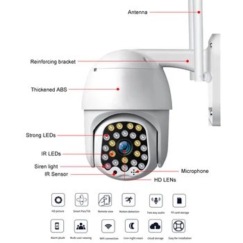 1080P Zunanji Varnostni Nadzor WiFi Kamera dvosmerni Audio Zaznavanje Gibanja Zunaj 360 CCTV Smart IP Kamero FHD Wi-Fi Cam
