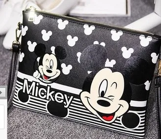 Disney Mickey Plenic Torba Torba Minnie Risanka Messenger Bag PU moda lady žensk na prostem, potovanja messenger šiv vrečko