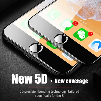 AOXIN 5D Polno Ukrivljeni Rob Kaljeno Steklo Za iPhone 8 stekla 8 Plus Zaslon Patron Na Za Apple iphone 8 Plus 3D Film Stekla