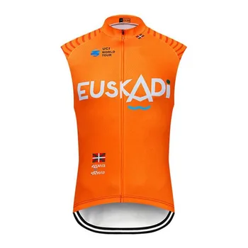 Oranžna Euskadi Moških Windproof Telovnik Združenega Kraljestva, Kolesarski Dres Ropa Ciclismo Lahki Dihanje Očesa, Ki Maillot Kolo Jakna