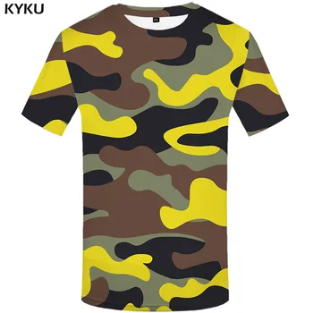 Zabavne majice Rumena Prikrivanje majica s kratkimi rokavi Moški Camo Tshirts Priložnostne Vojaške Anime Obleko Grafiti Shirt Tiskanje Harajuku T-majice 3