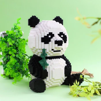 Panda Diamond Mini gradniki DIY Številke Panda Opeke Ustvarjalne Igrače za Otroke, Zlaganje Bloki
