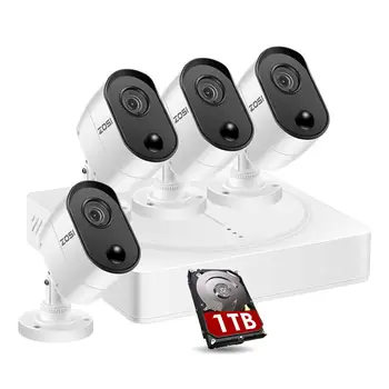 ZOSI CCTV Sistema 8CH 1080P DVR s PIR senzor 4pcs 1080P 2.0 MP Varnostne Kamere IR zunanja IP66 Home Video Nadzor kit