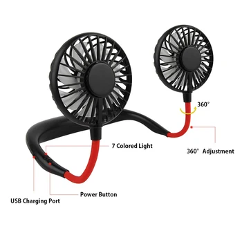 Mini USB Prenosni Ventilator Vratu Fan Neckband Z Baterijo za ponovno Polnjenje Majhnih Desk Ljubitelje ročnih Zračnega Hladilnika Balzam za Prostor