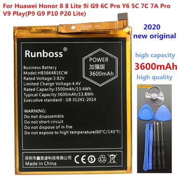 3600mAh Baterija Za Huawei Honor 8 6C Pro 7A Pro 7C Pro 5C P9 G9 P10 P20 Lite V9 Igrajo Y6 2018 Y6 Prime 2018 P Smart Y7 PRO 2018