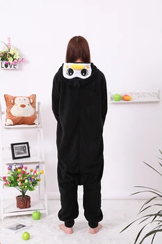 Kigurumi Pingvin Black Onesies Unisex Sleepsuit Odraslih Pižamo Cosplay Kostumi Živali Onesie Sleepwear Jumpsuit Za Moški Famale