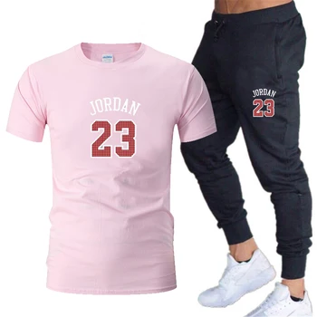 2020 Moške Določa T Srajce+hlače Dveh Kosov Določa Športna Trenirka Moški/Ženske Jordan 23 obleko tiskanja Vrhovi+Hlače Telovadnic Fitnes hlače
