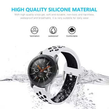 20 mm 22 mm Splošno Silikonski Watch band za Samsung Galaxy Watch 3 45mm 41mm Active2 40/44 mm Trak Pasu za Huawei watch gt2/2e