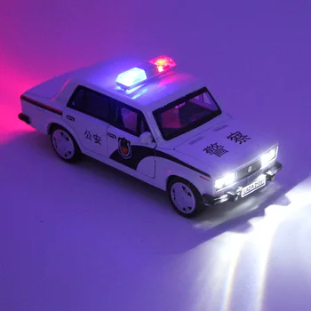 1:32 Igrača Avto LADA Policija Kovinskih Igrač Zlitine Avto Diecasts & Igrača Vozil Avto Model Miniature Obsegu Model Avtomobila, Igrače Za Otroke