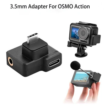 DJI Osmo Dejanje Dvojno 3,5 mm USB-C Adapter za OSMO delovanje Fotoaparata Izboljša Kakovost Zvoka Med Polnjenjem Prenos Podatkov