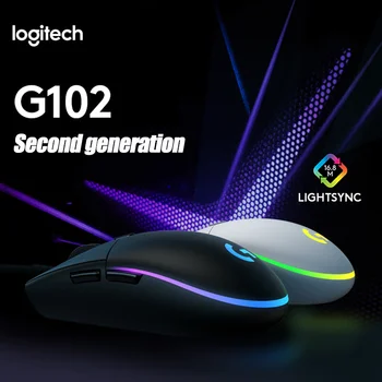 Logitech G102 Drugo Generacijo Novo Nadgradnjo RGB Razsvetljava Učinek Igralna Žična Mehanska Tipkovnica