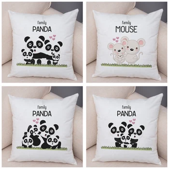Lepe Risanke Hišnih Mačk Panda Opica Družino Blazine Pokrov Dekor Lepa Žival Vzglavnik za Kavč Doma Otroke, Soba Prevleke