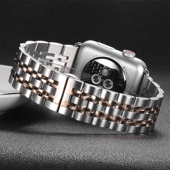 Povezavo zapestnica trak za apple watch band 44 mm 40 mm 42mm 38 mm 5/4/3/2/1 iwatch zapestnica kovinski Metulj sponke watchband+box+orodje