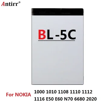 Baterijo BL-5C Zamenjava Baterije 1020mAh Antirr Originalne Baterije za ponovno Polnjenje Za Mobilni Telefon Nokia, je Li-ion, 3.7 V BL5C BL 5C