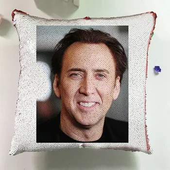 Sodobne Dom Dekor Kavč, Blazine Po Meri Reverzibilna Nicolas Cage Bleščica Blazino Flip Sedež Cusions Kritje Kul Prevleke J029